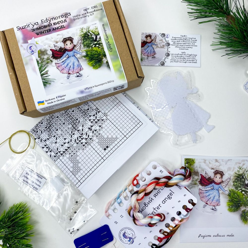 Unicstitch Counted Cross Stitch Kit on Plastic 1085 – Winter Angel