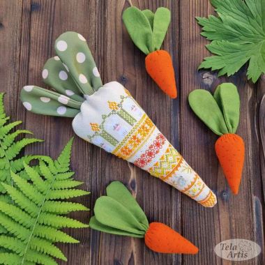 Eared Carrot Cross Stitch Kit – Tela Artis X-351 – Spring Easter Decor