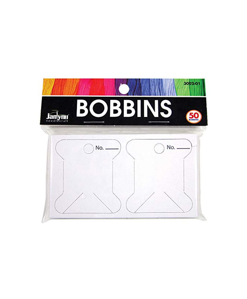 Janlynn Cardboard Floss Bobbins, 50/pkg, 3002-01