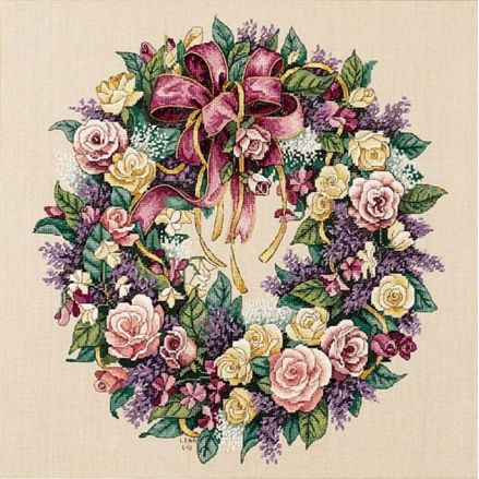 Dimensions Gold Collection Counted Cross Stitch Kit  Wreath of Roses 70-003837