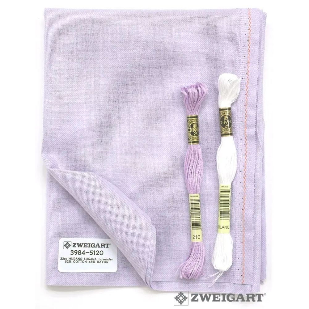 Zweigart 32 Count Lugana Murano Evenweave Fabric 3984/5120 – Lavender