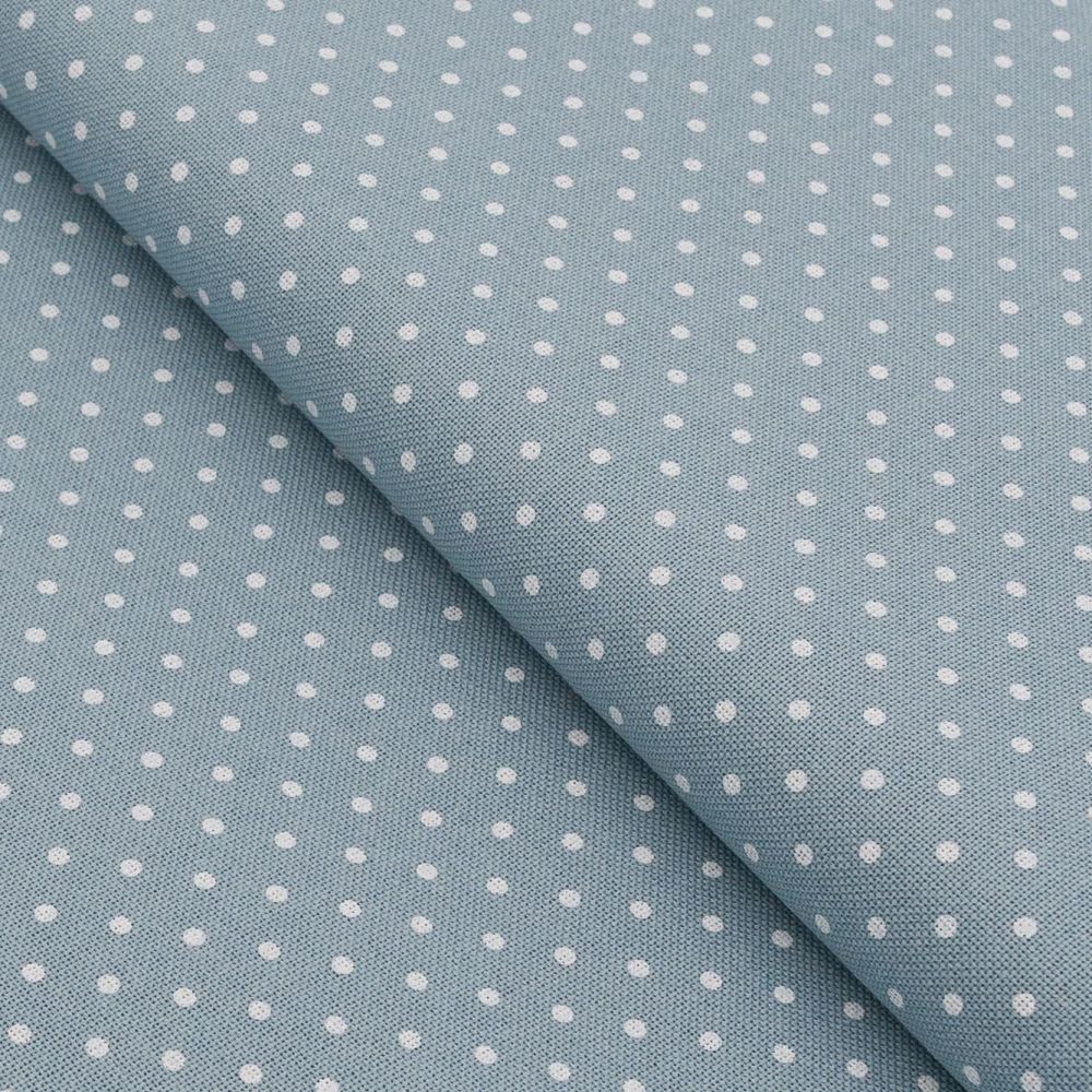 Zweigart 32 Count Lugana Murano Petit Point Evenweave Fabric 3984/5269 – Blue with White Dots