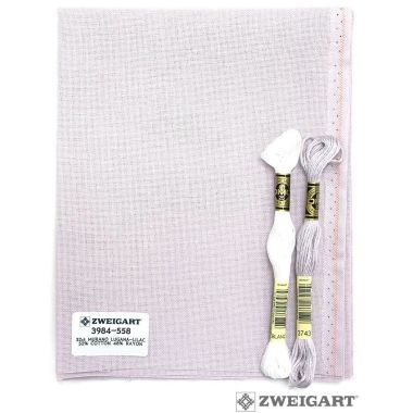 Zweigart 32 Count Lugana Murano Evenweave Fabric 3984/558 – Lilac