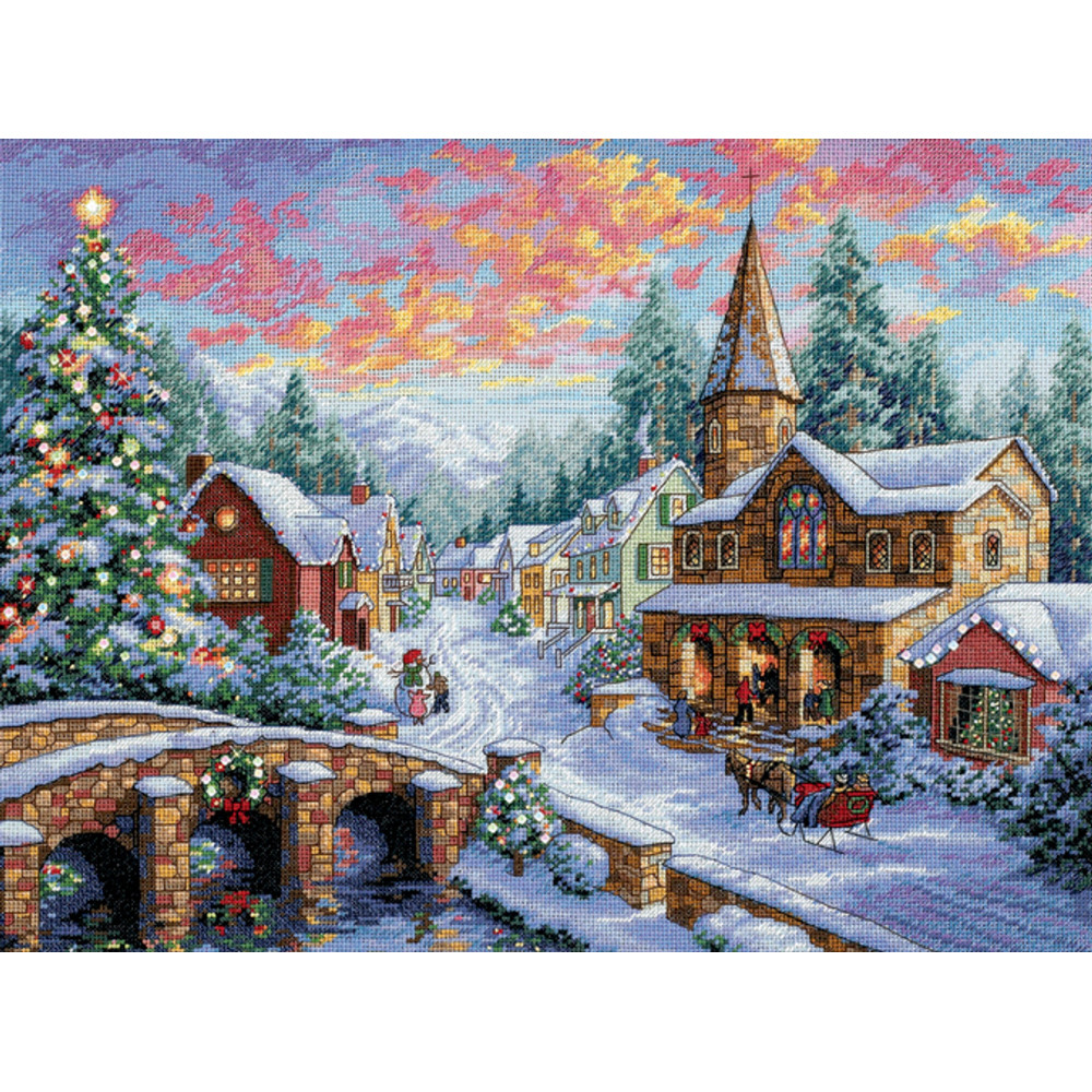 Counted Cross Stitch Kit Holiday Village, Dimensions 8783