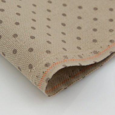 Zweigart 32 Count Lugana Murano Petit Point Evenweave Fabric 3984/7159 – Beige with Khaki Dots