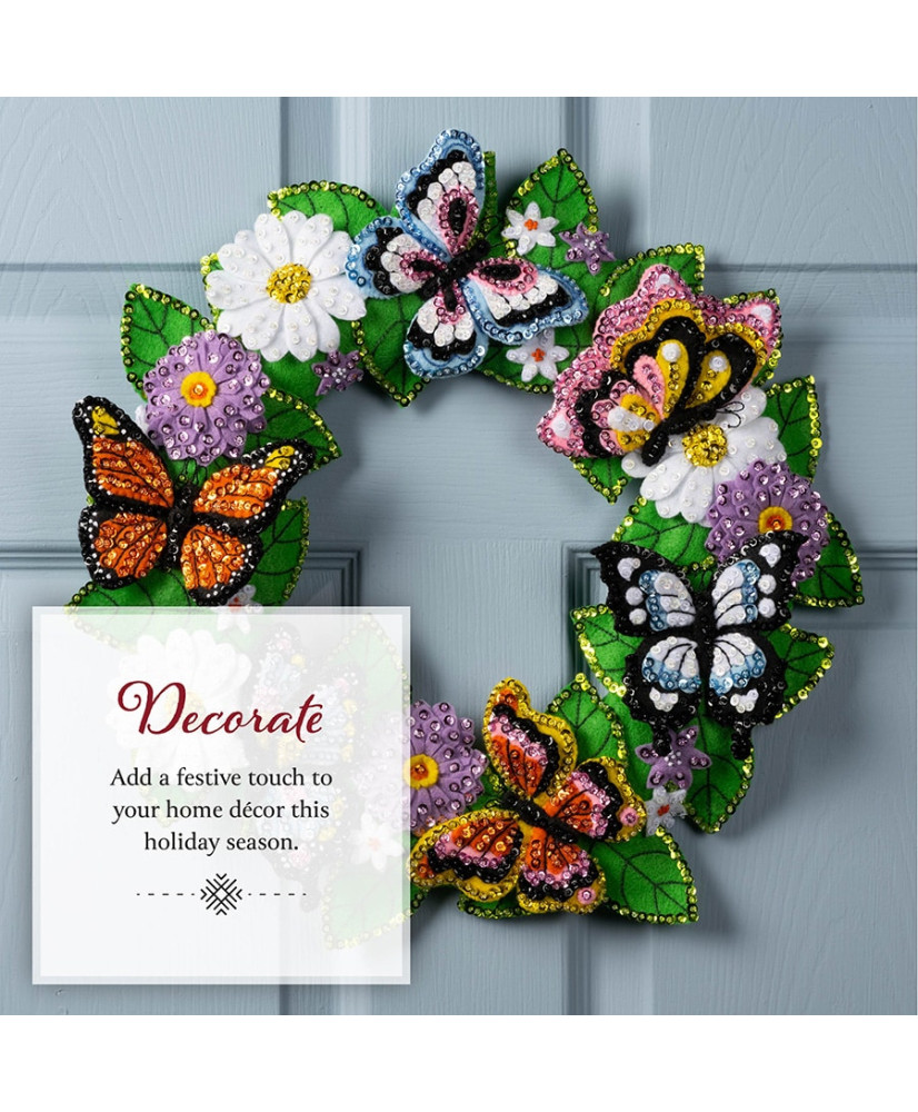 Bucilla ® Seasonal - Felt - Home Decor - Butterfly Bliss Wreath - 89636E