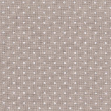 Zweigart 32 Count Lugana Murano Petit Point Evenweave Fabric 3984/7309 – Light Taupe with White Dots