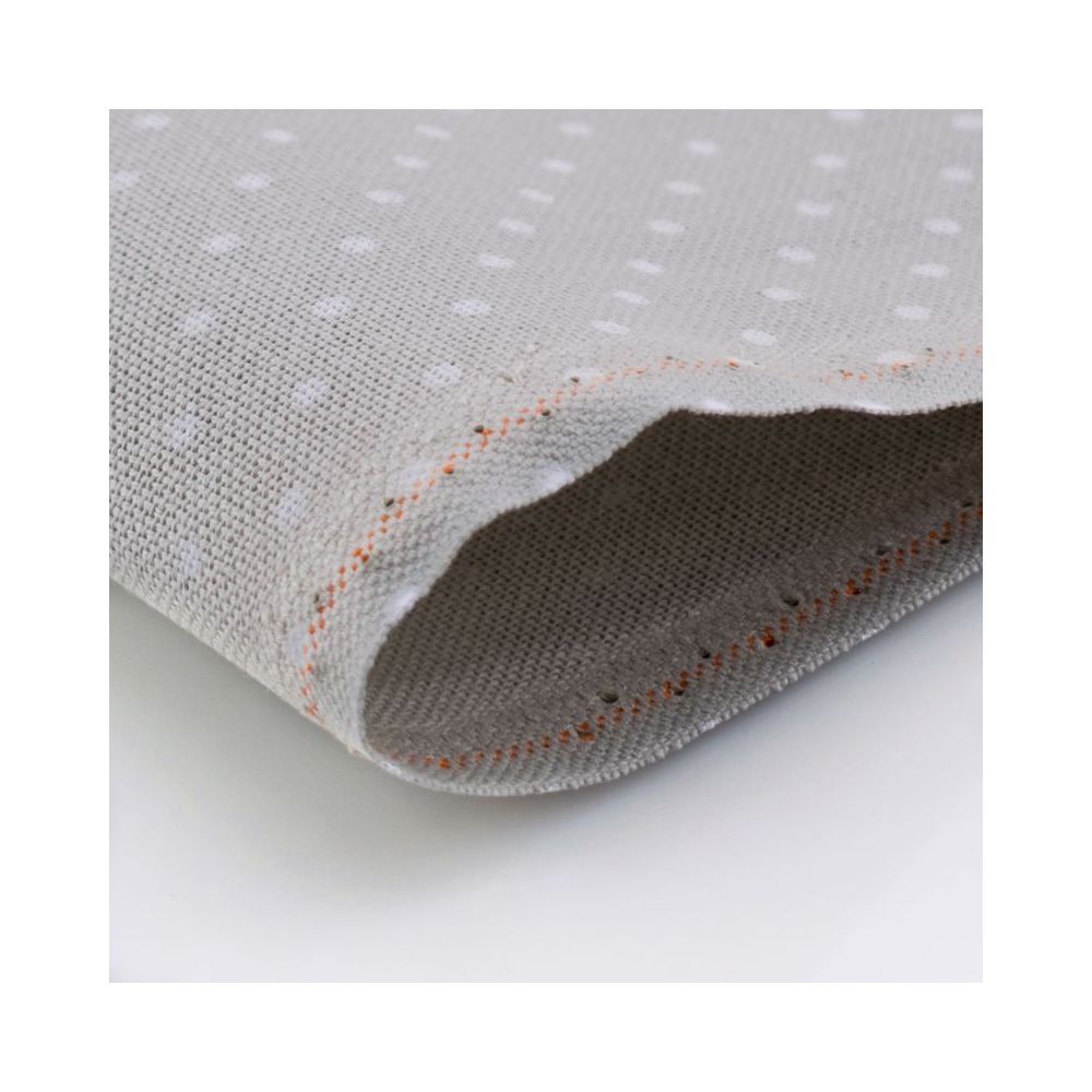 Zweigart 32 Count Lugana Murano Petit Point Evenweave Fabric 3984/7349 – Gray with White Dots