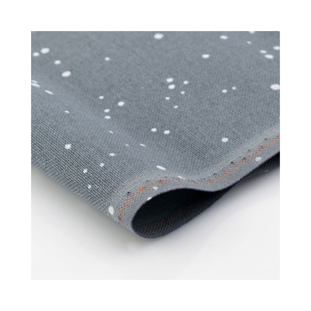 Zweigart 32 Count Lugana Murano Splash Evenweave Fabric 3984/7419 – Basalt with White