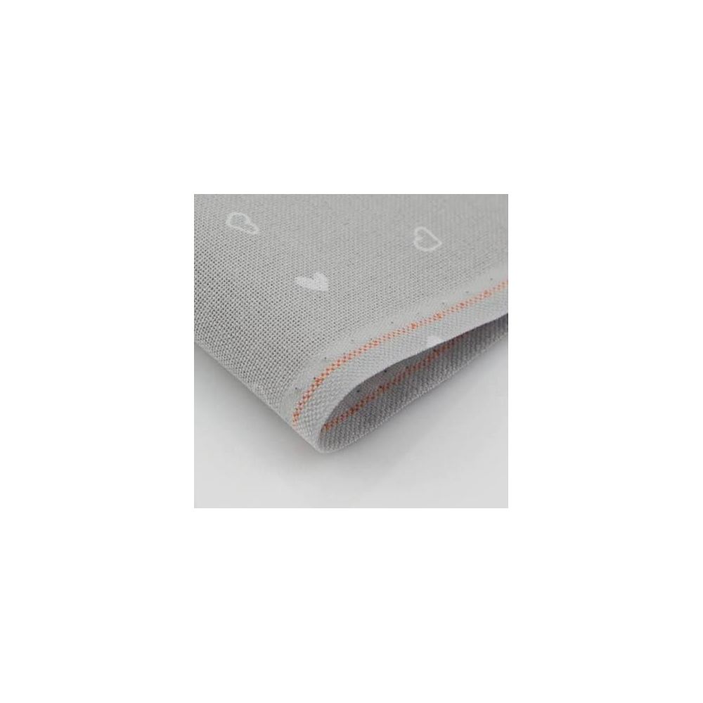 Zweigart 32 Count Lugana Murano Evenweave Fabric 3984/7409 – Gray with White Heart