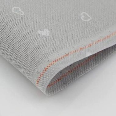 Zweigart 32 Count Lugana Murano Evenweave Fabric 3984/7409 – Gray with White Heart