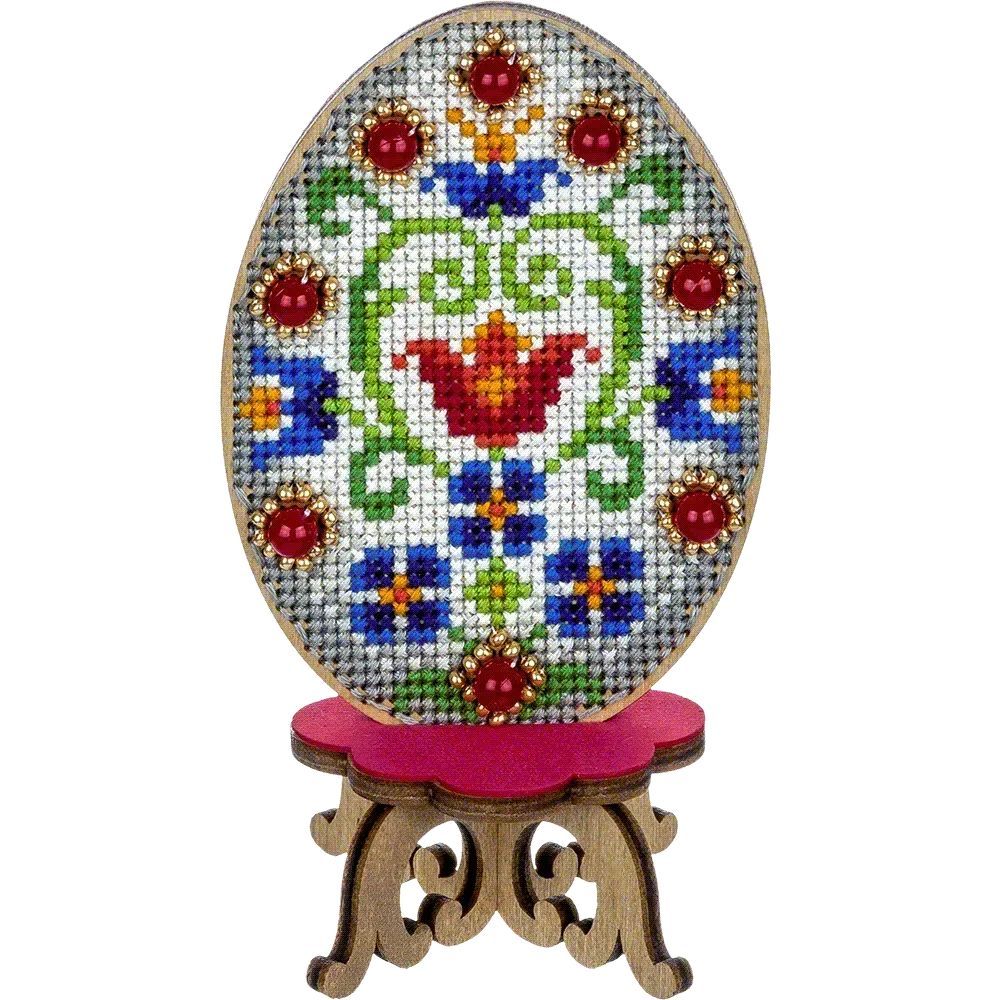 Wonderland Crafts Wooden Cross Stitch Kit FLW-036 – Easter Egg