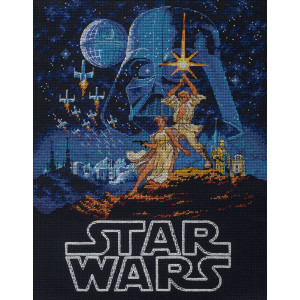 Counted Cross Stitch Kit 11"X14"-Luke & Princess Leia, Dimensions, 70-35380