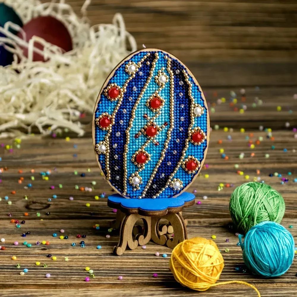 Wonderland Crafts Wooden Cross Stitch Kit FLW-037 – Easter Egg