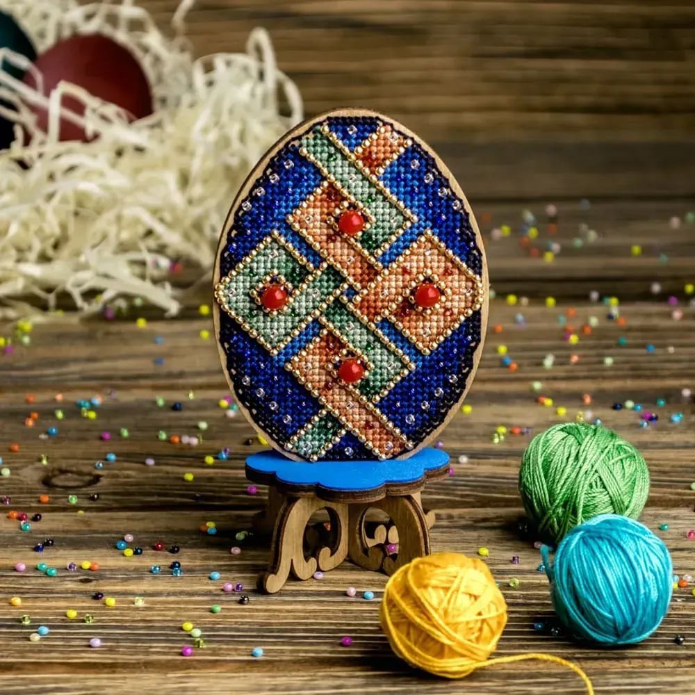 Wonderland Crafts Wooden Cross Stitch Kit FLW-040 – Easter Egg