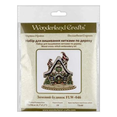 Wonderland Crafts Wooden Cross Stitch Kit FLW-046 – Winter Cottage