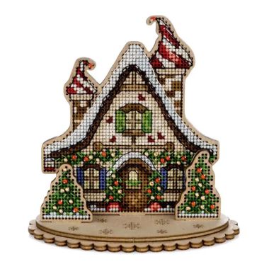 Wonderland Crafts Wooden Cross Stitch Kit FLW-046 – Winter Cottage