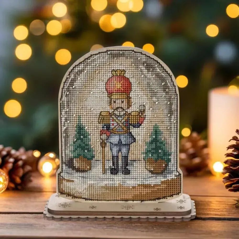 Wonderland Crafts Wooden Cross Stitch Kit FLW-048 – Snow Globe