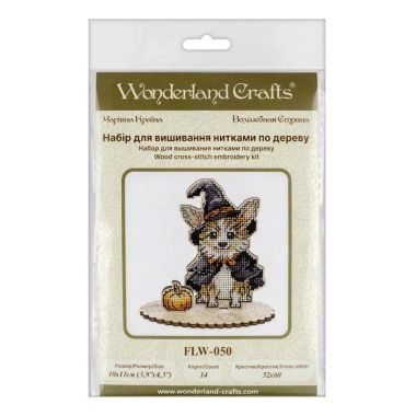 Wonderland Crafts Wooden Cross Stitch Kit FLW-050 – Halloween Corgi
