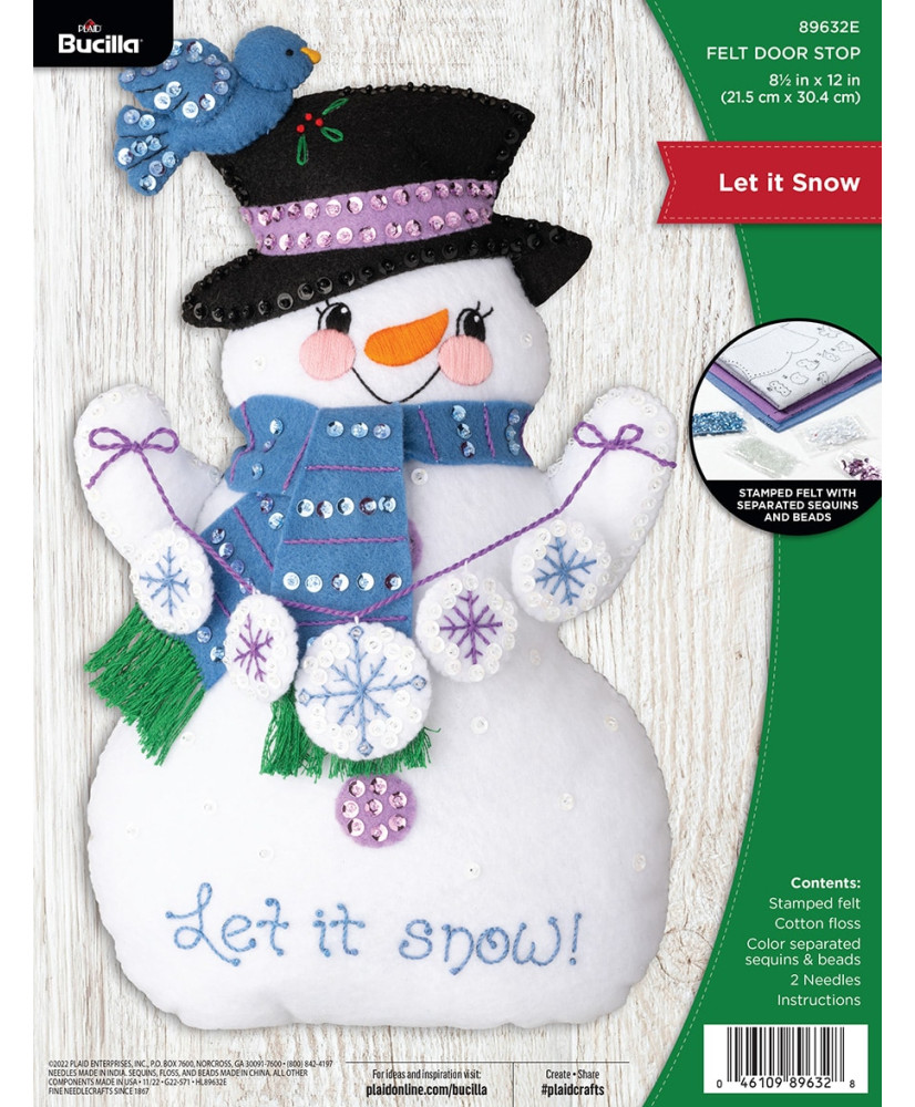 Bucilla ® Seasonal - Felt - Home Decor - Door Stopper - Let it Snow - 89632E