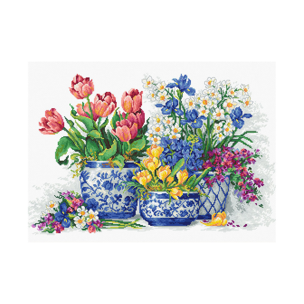 Cross-Stitch Kit Spring Flowers, Luca-S B2386