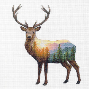 Counted Cross Stitch Kit 12"X12"-Deer Scene, Dimensions, 70-35387