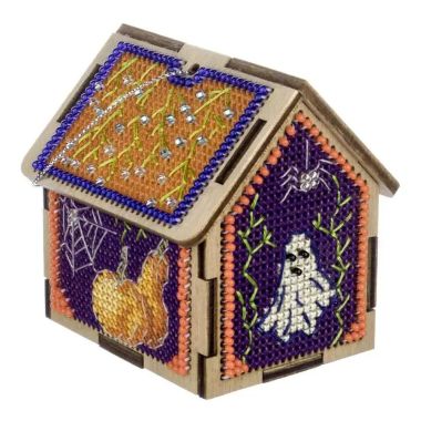 Wonderland Crafts Wooden Cross Stitch Kit FLW-063 – Halloween House