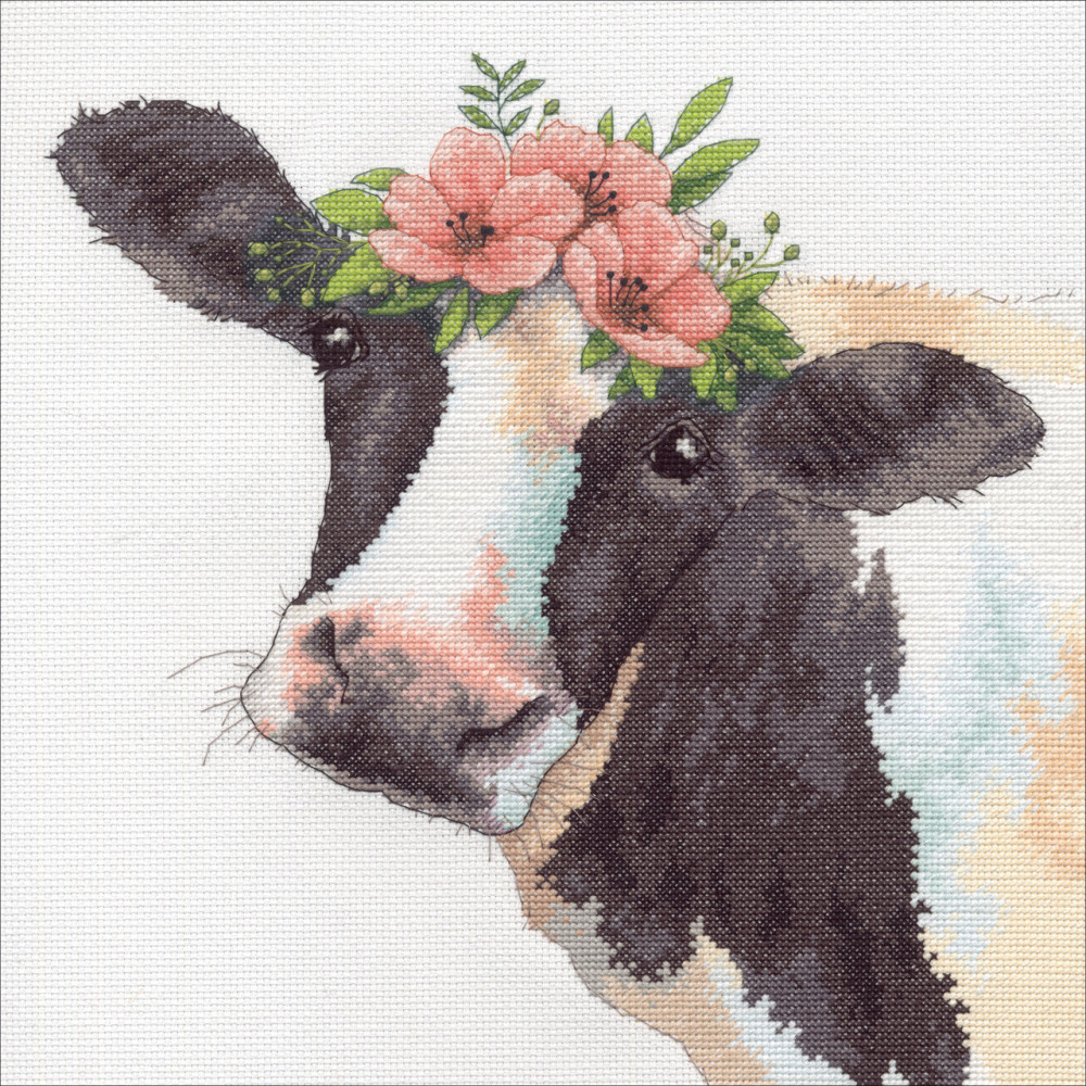 Counted Cross Stitch Kit 12"X12"-Sweet Cow, Dimensions, 70-35386