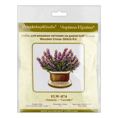Wonderland Crafts Wooden Cross Stitch Kit FLW-074 – Lavender