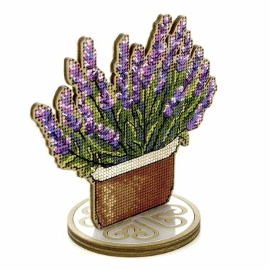 Wonderland Crafts Wooden Cross Stitch Kit FLW-074 – Lavender