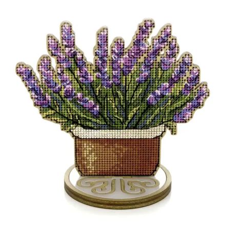 Wonderland Crafts Wooden Cross Stitch Kit FLW-074 – Lavender