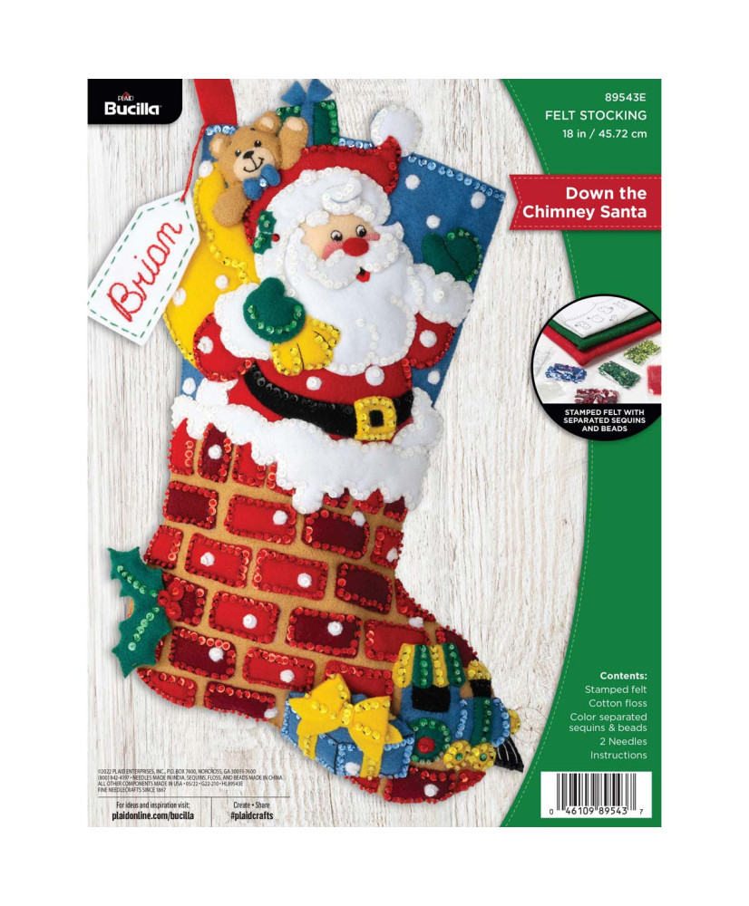 Bucilla ® Seasonal - Felt - Stocking Kits - Jolly Chimney Santa - 89543E