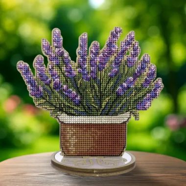 Wonderland Crafts Wooden Cross Stitch Kit FLW-074 – Lavender