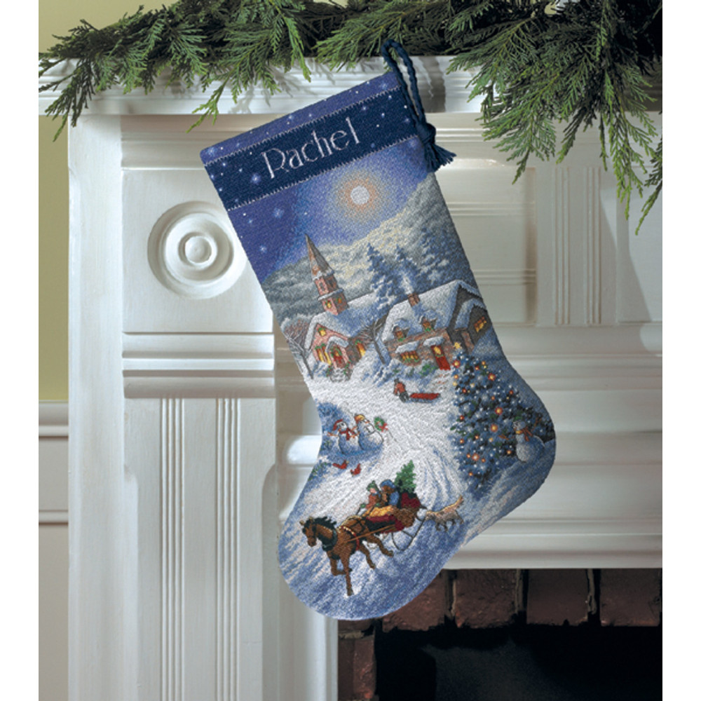 Counted Cross Stitch Kit 16" Long-Sleigh Ride, Dimensions, 8712