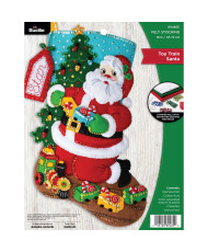 Bucilla ® Seasonal - Felt - Stocking Kits - Toy Train Santa - 89485E