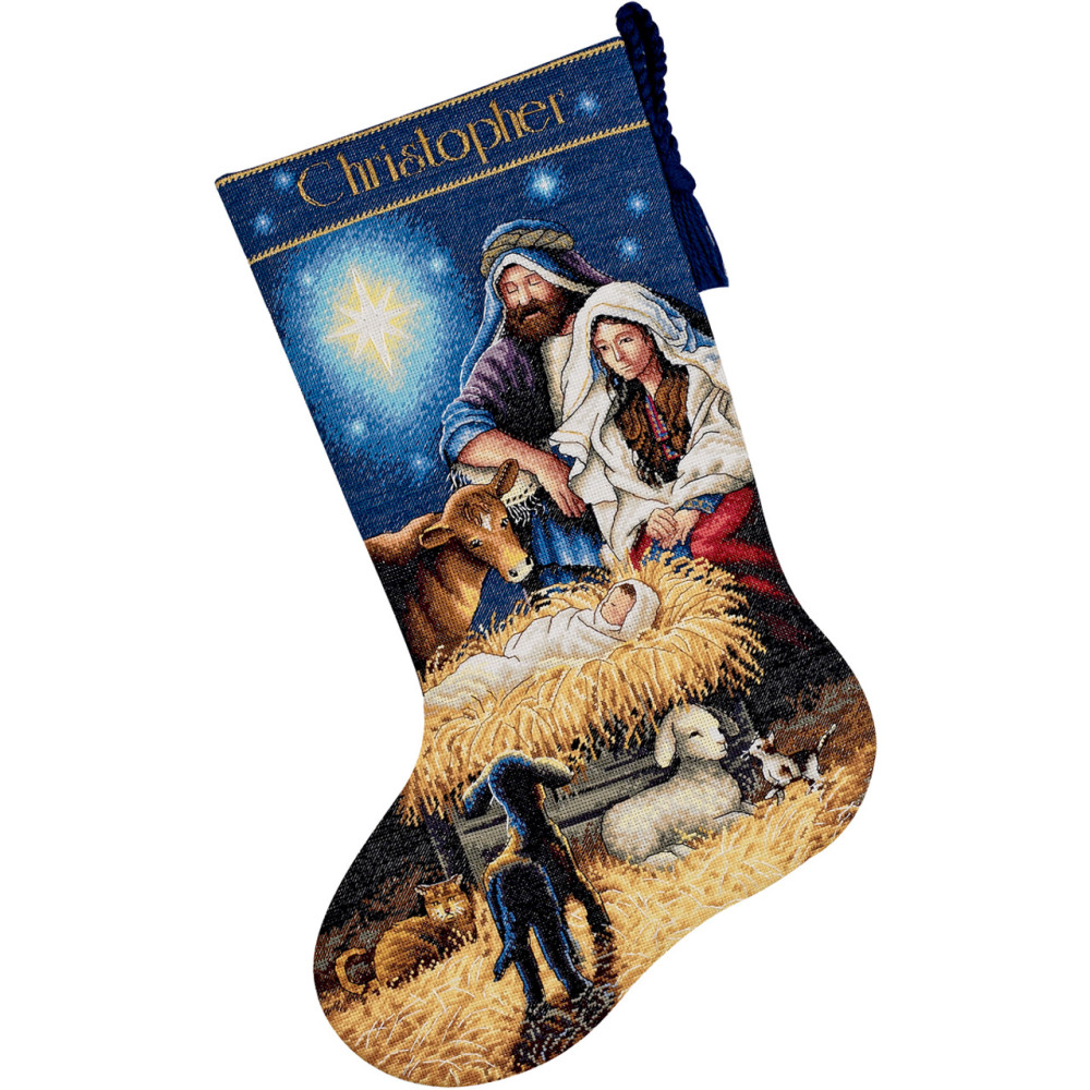 Counted Cross Stitch Kit Holy Night Stocking, Dimensions 70-08838