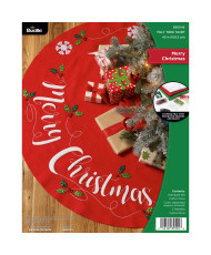 Bucilla ® Seasonal - Felt - Tree Skirt Kits - Merry Christmas - 89504E