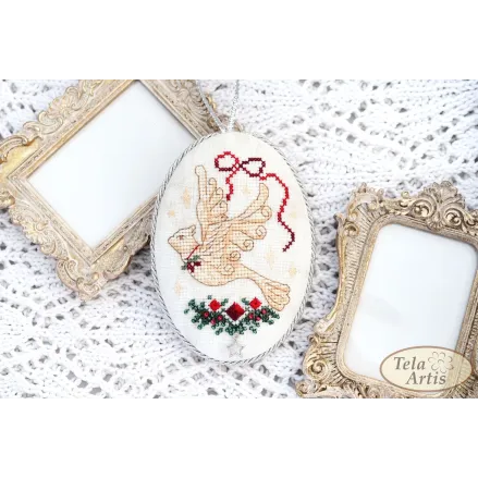 Pin Keep Bird Cross Stitch Kit – Tela Artis X-402 – Christmas Ornament – Hand-dyed Threads