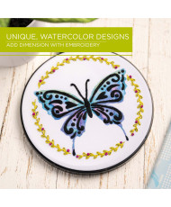 Bucilla ® Stamped Embroidery - Watercolor - Kaleidoscope Butterfly - 49464E