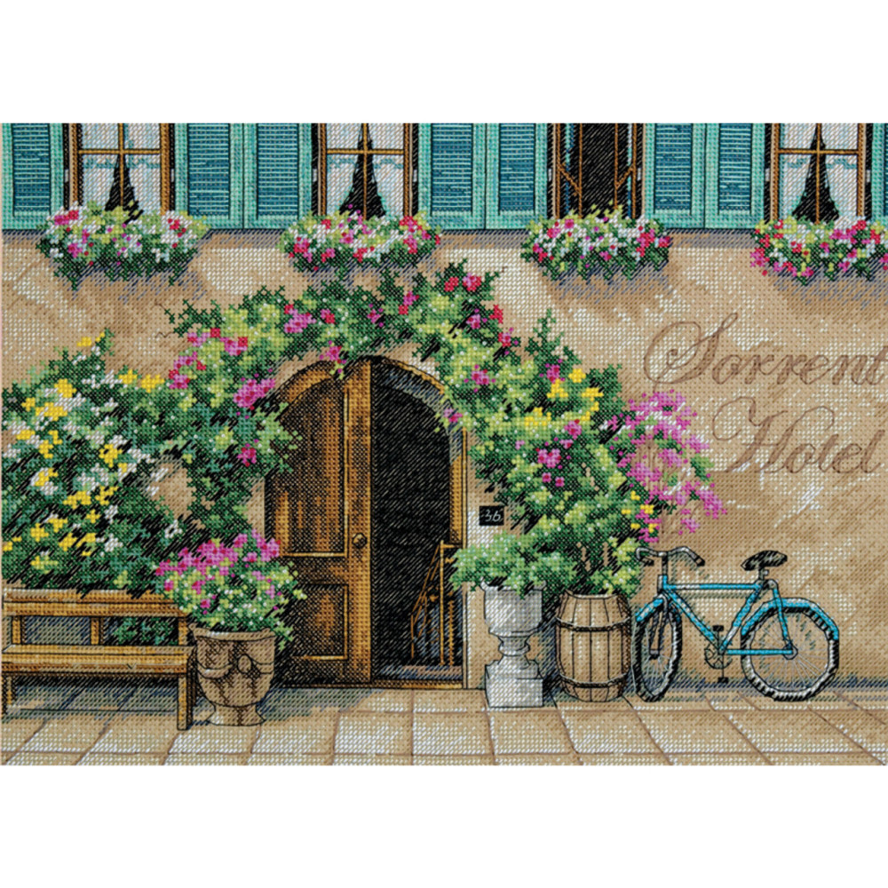 Counted Cross Stitch Kit 14"X10"-Sorrento Hotel, Dimensions, 70-35270