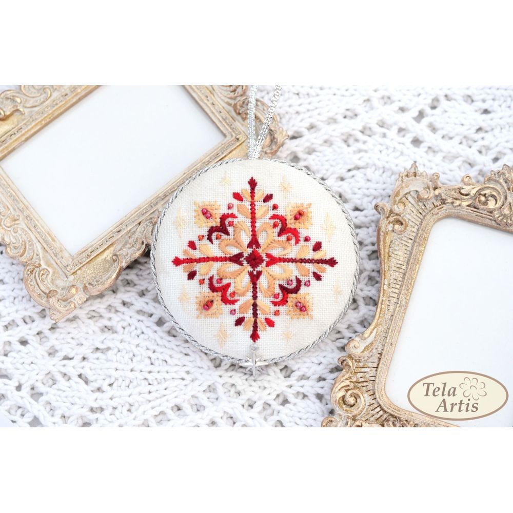 Hand Embroidery Kit Snowflake – Tela Artis X-404 Winter Holiday Needlework Kit Hand Embroidery Kit Snowflake – Tela Artis X-404 Winter Holiday Needlework Kit