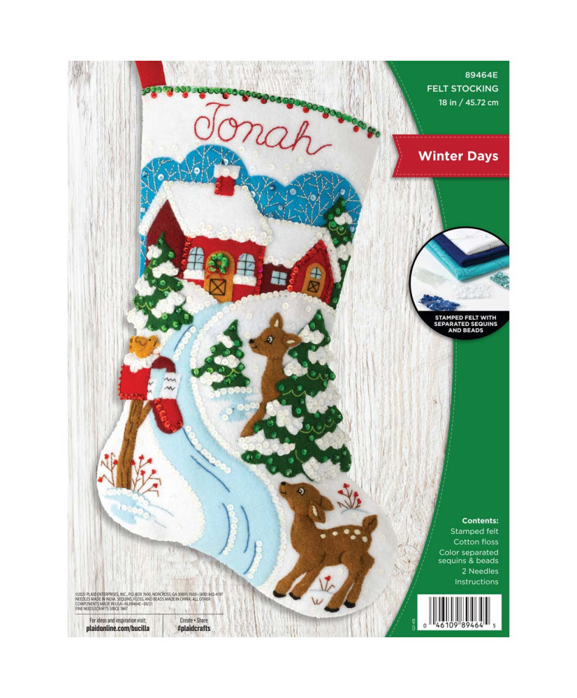 Bucilla ® Seasonal - Felt - Stocking Kits - Winter Days - 89464E