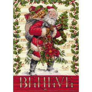 Counted Cross Stitch Kit 5"X7"-Believe In Santa, Dimensions, 70-08980