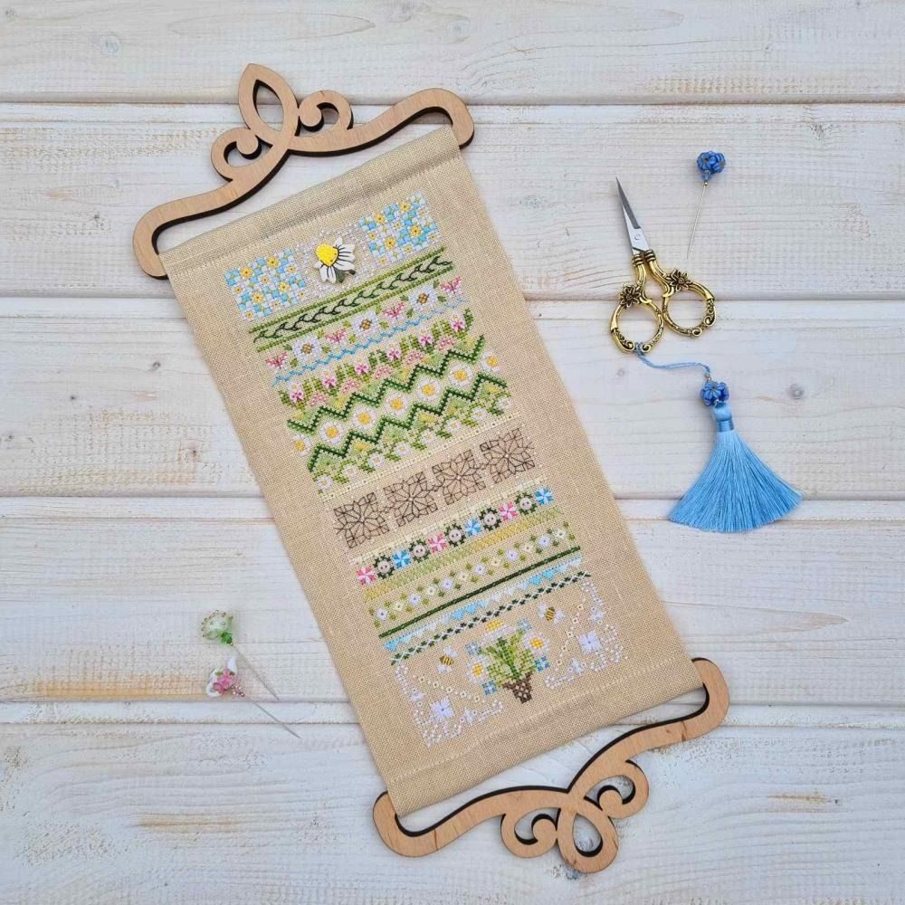 Chamomile Cross Stitch Kit – Tela-Artis X-501 – Floral Sampler Embroidery Kit