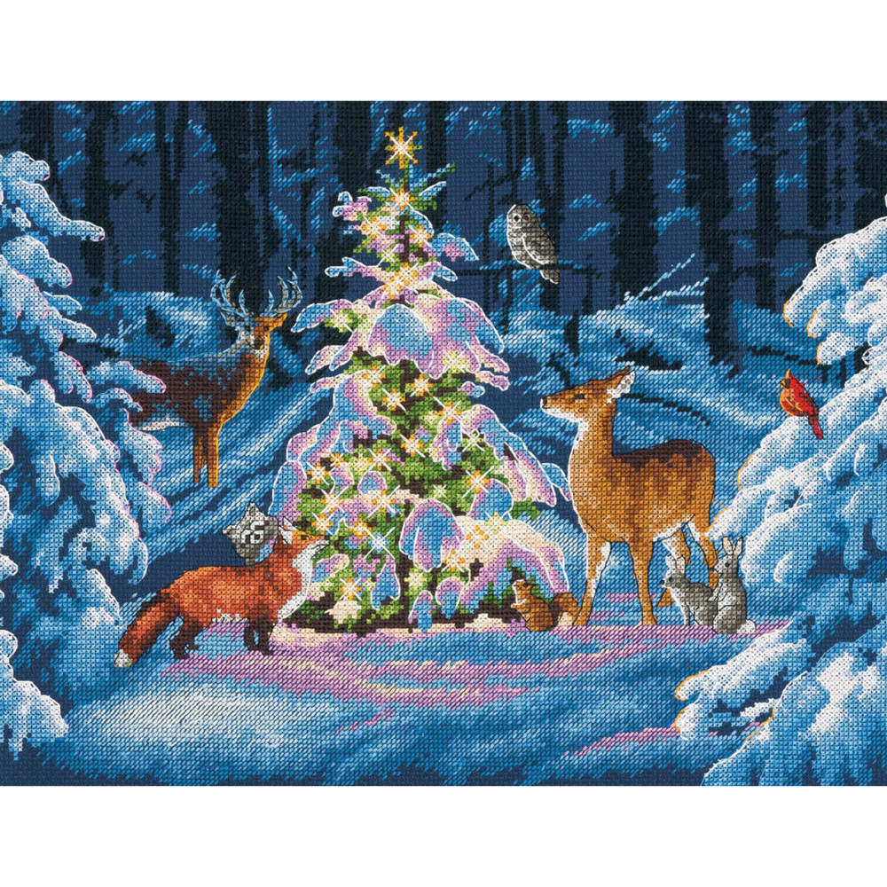 Counted Cross Stitch Kit 14"X11"-Woodland Glow, Dimensions, 70-08922