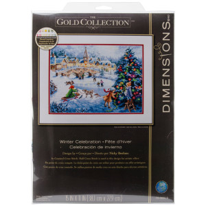 Counted Cross Stitch Kit 16"X12"-Winter Celebration, Dimensions, 70-08919