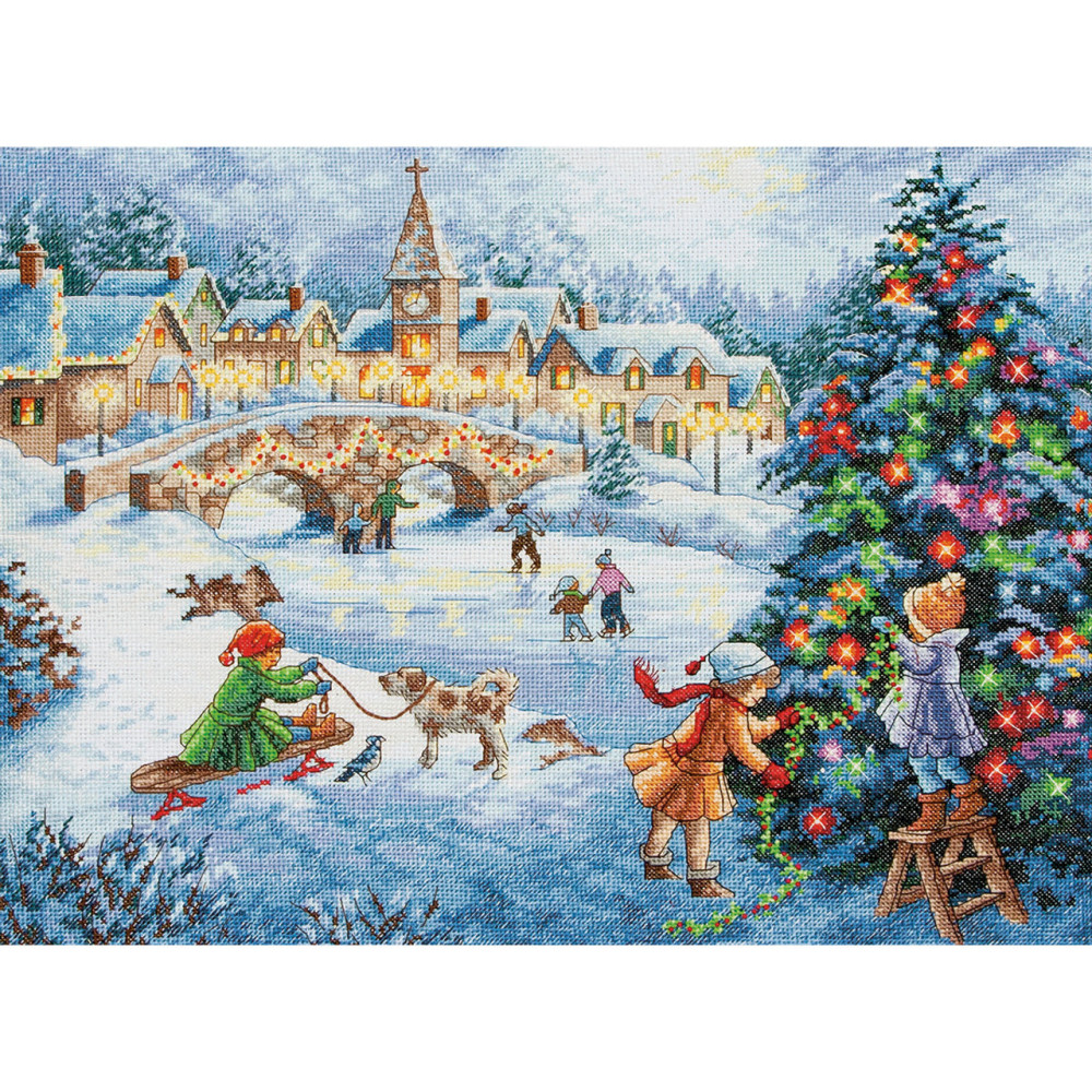 Counted Cross Stitch Kit 16"X12"-Winter Celebration, Dimensions, 70-08919