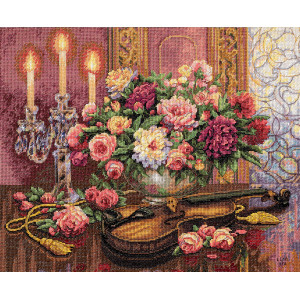 Counted Cross Stitch Kit 16"X13"-Romantic Floral, Dimensions, 35185