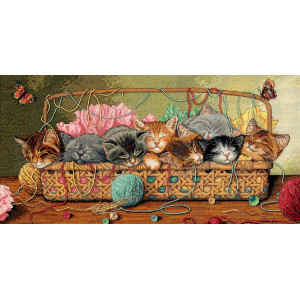 Counted Cross Stitch Kit 18"X9"-Kitty Litter, Dimensions, 35184