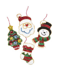 Bucilla ® Seasonal - Felt - Ornament Kits - Glitz Santa - 89263E